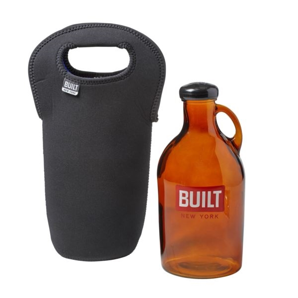 Built NY Glass Growler with Insulated Neopreane Tote - Black