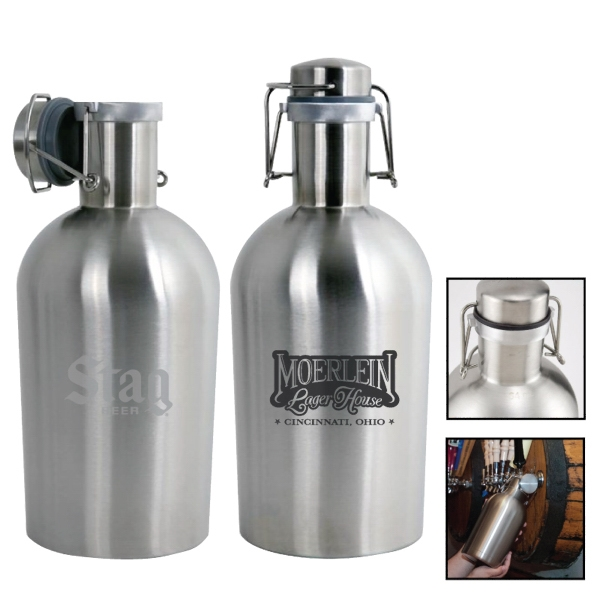 Portland 64 oz. Stainless Steel Beer Growler Jug