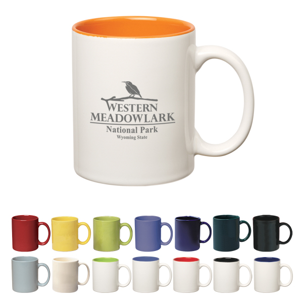 11 oz. Colored Stoneware Mug With C-Handle